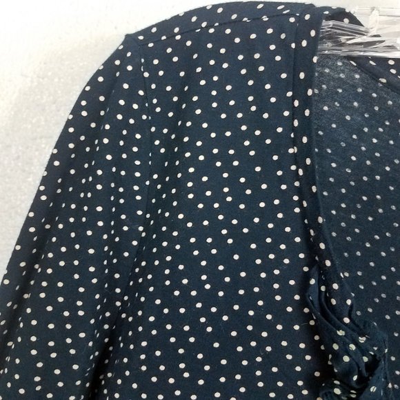 Ann Taylor LOFT Women's V Neck Half Button Mini Ruffle Blouse Shirt Top - Picture 3 of 8